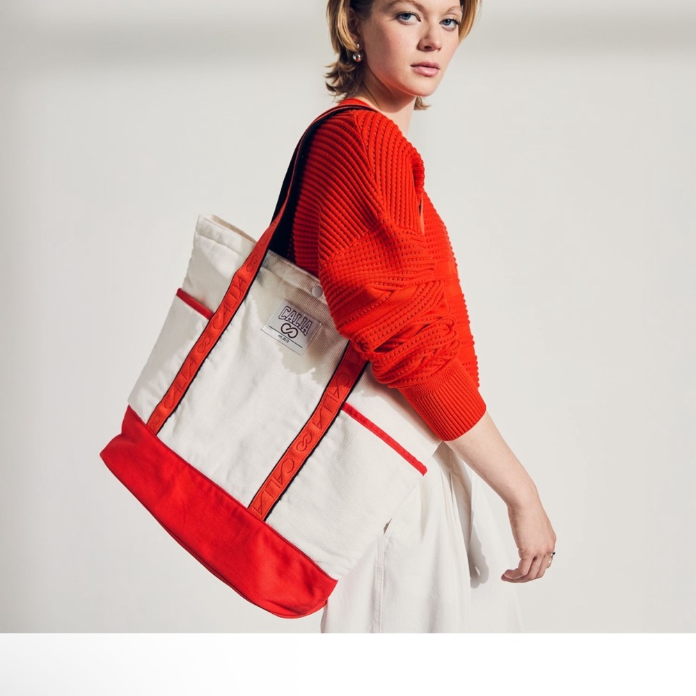 NWT Calia Anniversary Corduroy Red & White Tote $78